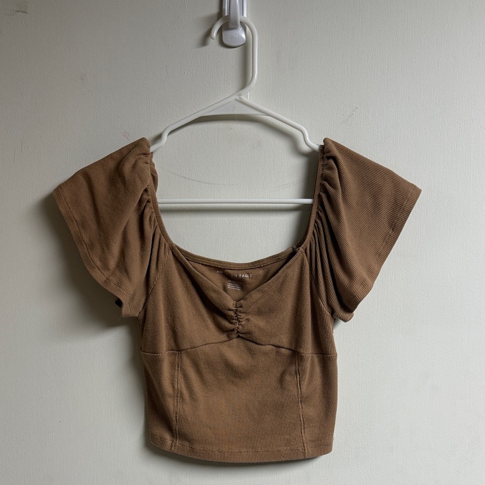 American Eagle Outfitters Brown Crop Top